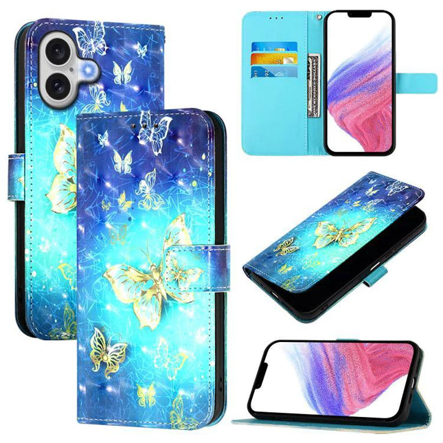 Leather Flip Phone Case For iPhone With Card Slot For Everyday Protection And Quick Access - blue butterfly wallet cover with card slots and kickstand