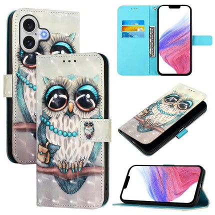 Leather Flip Phone Case For iPhone With Card Slot For Everyday Protection And Quick Access - owl PU leather wallet case with card slots and hands-free stand