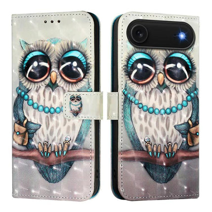 Leather Flip Phone Case For iPhone With Card Slot For Everyday Protection And Quick Access - owl print PU leather wallet case with card slots