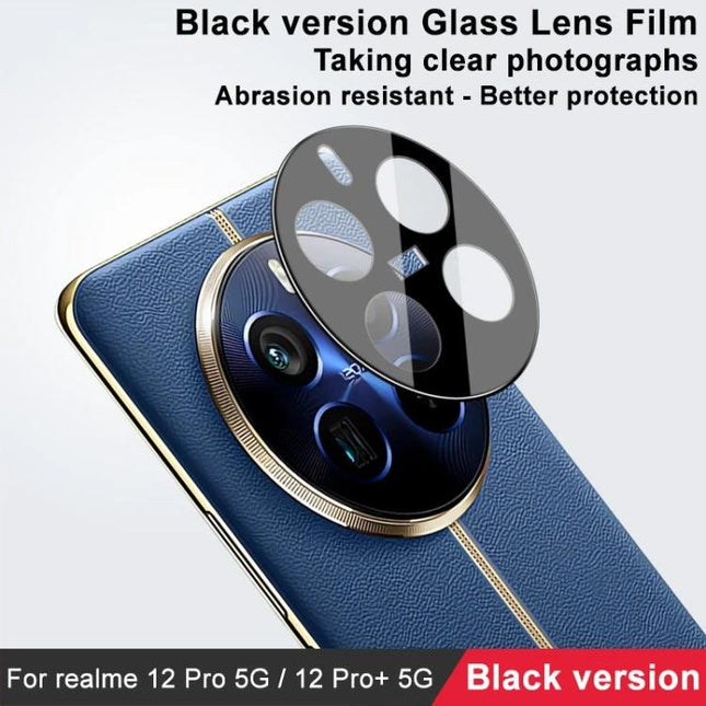 IMAK Realme Camera Lens Protective Film For Daily Protection In Pockets And Bags - black static-cling camera lens shield for Realme 12 Pro/12 Pro+ 5G