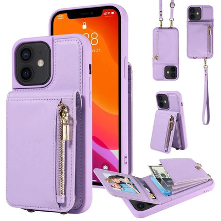 Versatile Crossbody Phone Wallet Hands Free For Everyday Errands And Walks During Daily Outings - lavender phone wallet with zipper pocket, card slots, and detachable strap