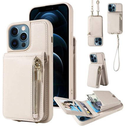 Versatile Crossbody Phone Wallet Hands Free For Everyday Errands And Walks During Daily Outings - beige TPU PU phone wallet with zipper pocket and strap