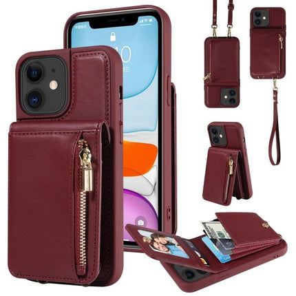 Versatile Crossbody Phone Wallet Hands Free For Everyday Errands And Walks During Daily Outings - burgundy leather zippered phone wallet with strap