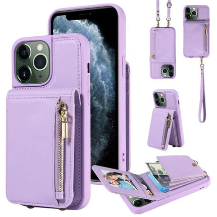 Versatile Crossbody Phone Wallet Hands Free For Everyday Errands And Walks During Daily Outings - lilac phone wallet with zipper pocket and detachable strap
