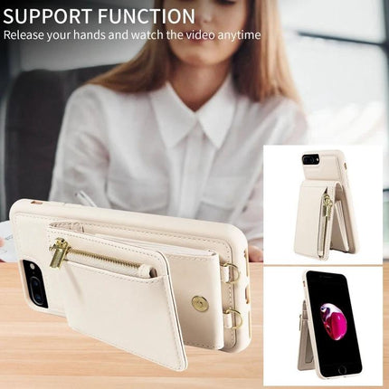 Crossbody Phone Case Hands Free for Everyday Outings white TPU PU crossbody phone wallet with card slots zipper and stand function