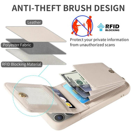 Crossbody Wallet Phone Case for Everyday Carry showing RFID-blocking wallet, card slots, cash compartment, wrist strap and built-in stand