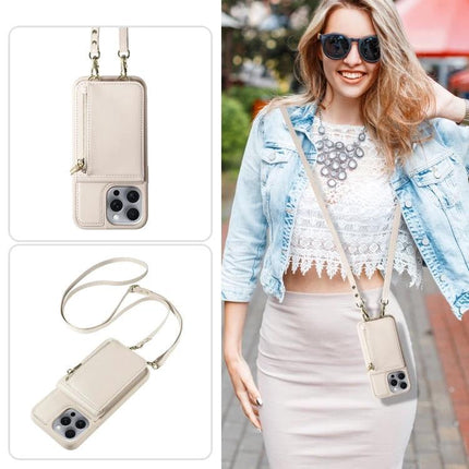 Daily Companion Phone Case With Wallet For Everyday Outings beige crossbody phone case with card slots and strap