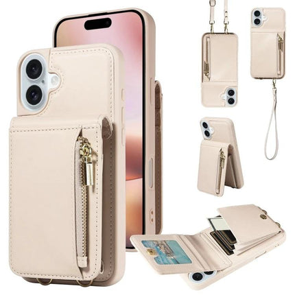 Daily Companion Phone Case With Wallet For Everyday Outings beige wristlet wallet case with zipper pocket and stand