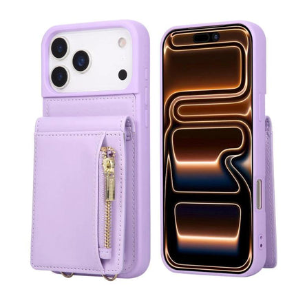 Crossbody Phone Wallet Case Compact For Everyday Use - lavender phone wallet with zipper pocket and adjustable strap