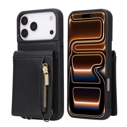 Crossbody Phone Wallet Case Compact For Everyday Use black leather phone case with zip pocket and adjustable strap