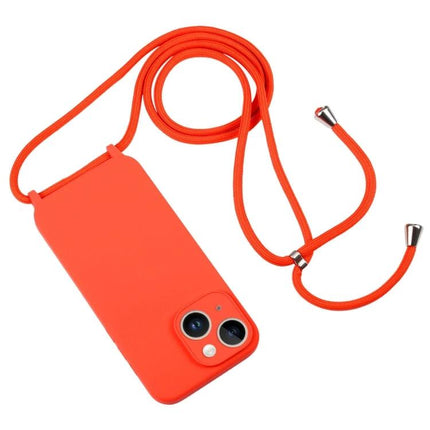 Silicone Crossbody Case for Daily Hands-Free Phone Carrying in bright orange with adjustable cord and slim protective silicone shell