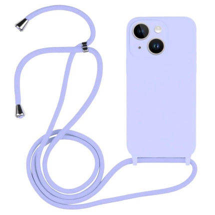 Silicone Crossbody Case for Daily Hands-Free Phone Carrying — slim lavender silicone phone case with adjustable crossbody strap