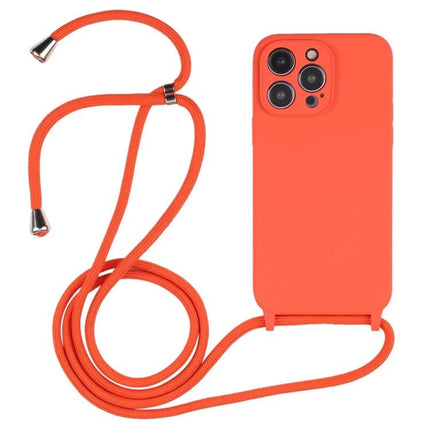 Silicone Crossbody Phone Case for Everyday Hands Free Carry orange silicone case with adjustable nylon lanyard for hands-free wear