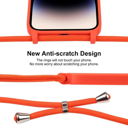 Crossbody Phone Case For Hands-Free Everyday Carry soft silicone anti-scratch close-up with adjustable nylon lanyard and metal ends