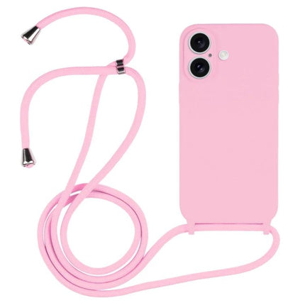 Crossbody Phone Case For Hands-Free Everyday Carry - soft pink silicone phone case with adjustable nylon lanyard for shopping and walks