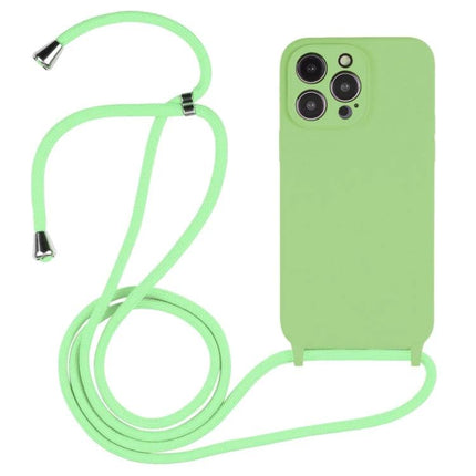 Adjustable Crossbody Phone Case For Hands-Free Daily Use - slim green silicone phone case with adjustable nylon strap for shopping, walking, exercising