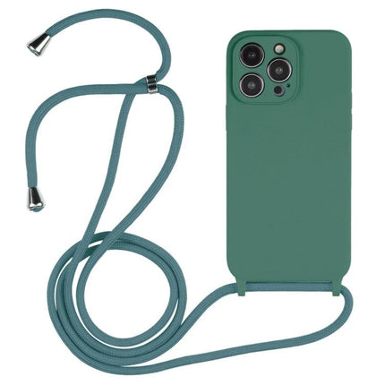 Adjustable Crossbody Phone Case For Hands-Free Daily Use in teal silicone with adjustable nylon strap for shopping, walking, and exercising