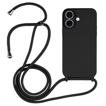 Crossbody Phone Case With Lanyard For Everyday Outings - slim black silicone phone case with adjustable lanyard for hands-free carry