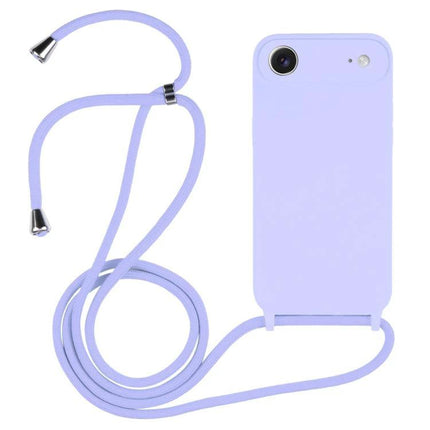 Crossbody Phone Case With Lanyard For Everyday Outings in slim lavender silicone, hands-free neck and shoulder carry