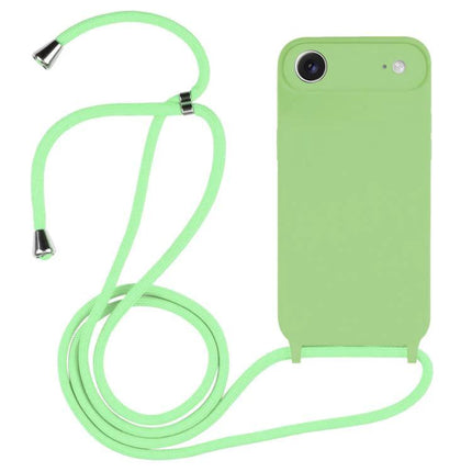 Crossbody Phone Case With Lanyard For Everyday Outings in mint green silicone showing slim case and adjustable lanyard for hands-free carry