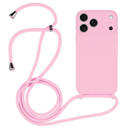 Crossbody Phone Case for Daily Activities and Travel - pink silicone case with adjustable removable nylon lanyard for hands-free calls and travel protection