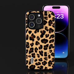 Funda para teléfono con estampado de leopardo y borde negro de ABEEL