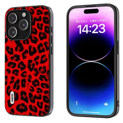 Funda para teléfono con estampado de leopardo y borde negro de ABEEL