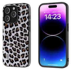 Funda para teléfono con estampado de leopardo y borde negro de ABEEL