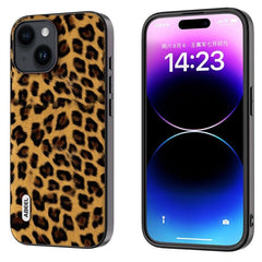 Funda para teléfono con estampado de leopardo y borde negro de ABEEL