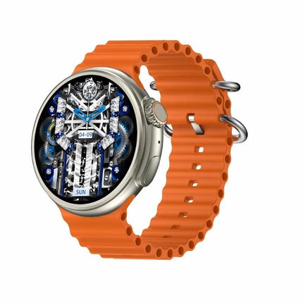 Z78 Ultra Smart Watch for Everyday Life Essentials - orange sport strap smartwatch displaying mechanical-style watch face and health tracking features