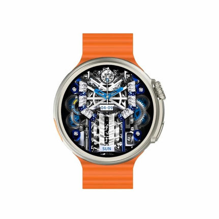 Z78 Ultra Smart Watch for Everyday Life Essentials - orange strap smartwatch face showing mechanical-style digital health and activity display