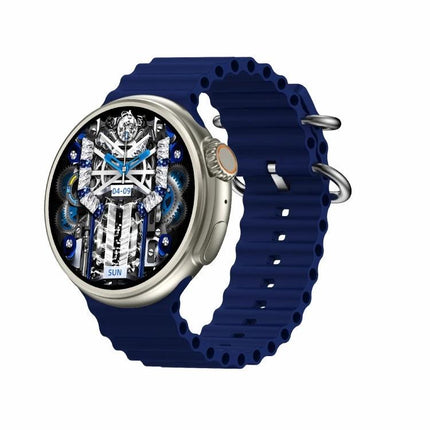 Z78 Ultra Smart Watch for Everyday Life Essentials - navy silicone strap with mechanical-style digital watch face