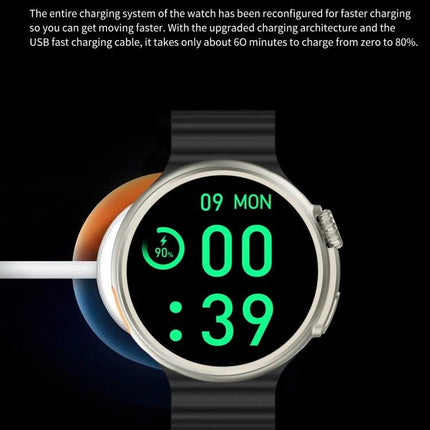 Z78 Ultra Smart Watch for Everyday Life Essentials showing fast charging screen 90% battery and large digital time display