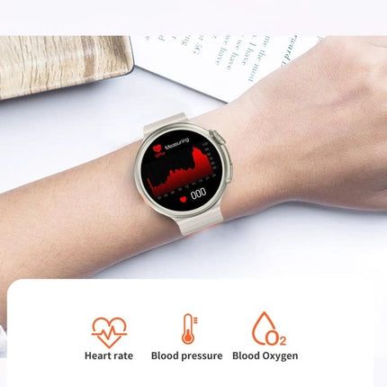 Z78 Ultra Smart Watch for Everyday Life Essentials on wrist showing heart rate, blood pressure and SpO2 tracking
