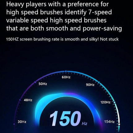 A Versatile Smart Watch for Everyday Health and Connectivity showing 150Hz screen refresh graphic and speed gauge