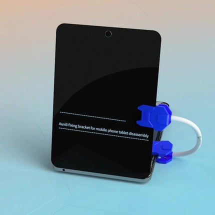 MiJing Universal Fastening Holder for Phone Screen Fixing with soft silicone clamps holding a phone for hands-free screen repair