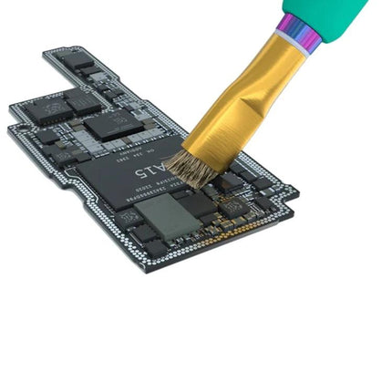 Mijing Steel Brush with Colorful Handle for IC Pad Cleaning cleaning solder points on a motherboard chip with pointed steel bristles