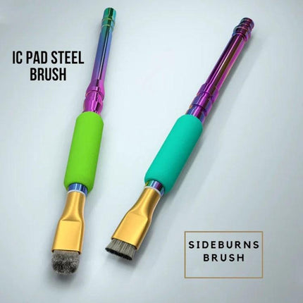 Mijing Steel Brush with Colorful Handle for IC Pad Cleaning - dual-tip steel brush with foam grips for removing glue and solder residue on IC pads