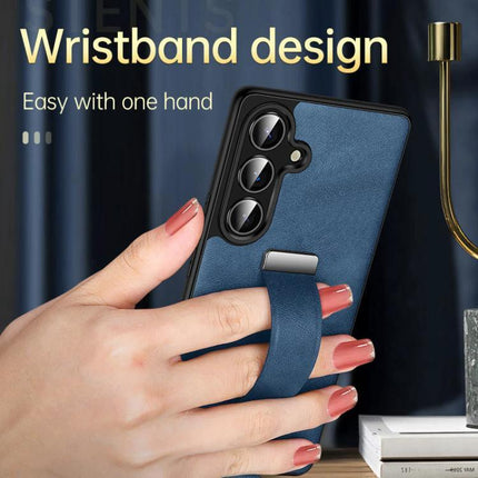 Sulada Leather Phone Case for Samsung Everyday Protection wristband style PU leather case with horizontal holder and secure grip
