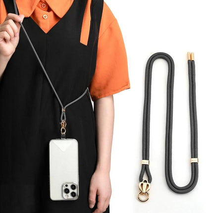 Sulada Comfortable Adjustable Nylon Neck Lanyard for Phones worn crossbody with phone case, durable nylon strap and gold-tone hardware