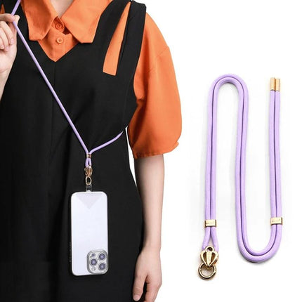 Sulada Comfortable Adjustable Nylon Neck Lanyard for Phones hanging lavender lanyard worn crossbody with phone case for hands-free convenience
