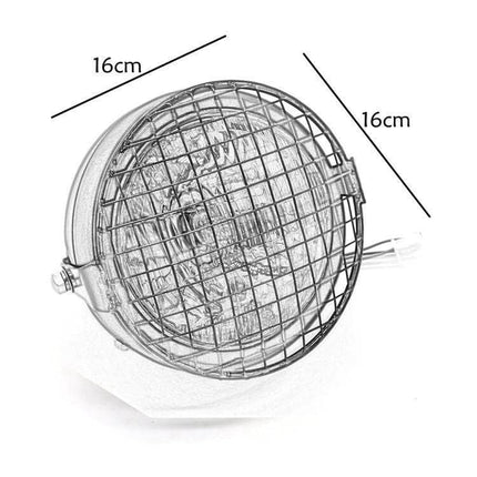 Yellow Retro LED Motorcycle Headlight For Easy Night Riding - 16cm diameter aluminum housing with protective grille, easy 12V installation