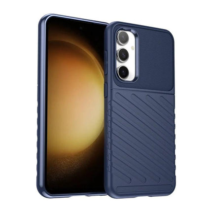 Thunderbolt Phone Case for Samsung Galaxy Daily Protection in navy TPU full-coverage, textured back and raised camera lip