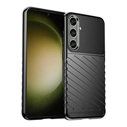 Thunderbolt Phone Case for Samsung Galaxy Daily Protection slim TPU full-coverage black textured case for everyday scratch and bump protection