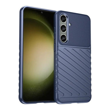 Thunderbolt Phone Case for Samsung Galaxy Daily Protection in navy TPU, textured grip, full-edge daily scratch and bump coverage