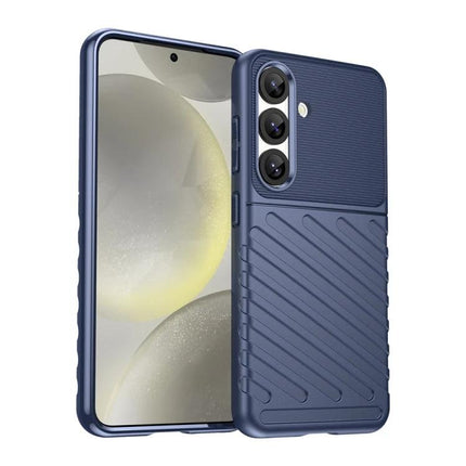 Thunderbolt Phone Case for Samsung Galaxy Daily Protection in navy TPU, textured full-coverage slim bumper protecting edges and camera