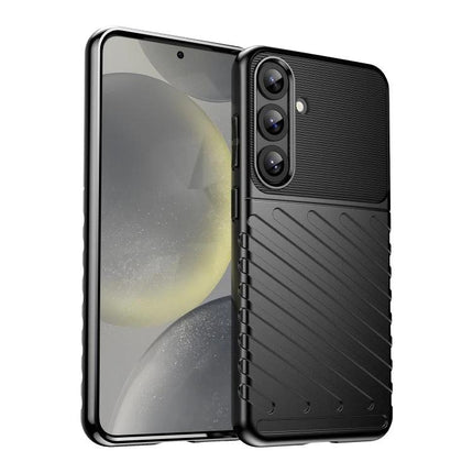 Thunderbolt Phone Case for Samsung Galaxy Daily Protection - slim black TPU full‑coverage case protecting edges and camera from scratches and bumps