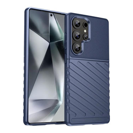Thunderbolt Phone Case for Samsung Galaxy Daily Protection in navy TPU full-coverage grip case shielding edges and camera