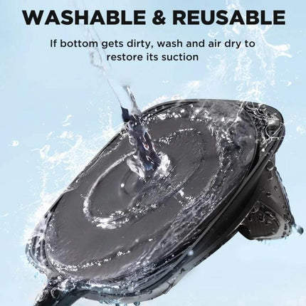 Joyroom 360 Degrees Rotatable Dashboard Car Phone Holder showing washable reusable suction base being rinsed under water