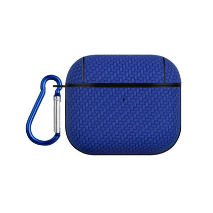 Lightweight Protective Case for Earbuds on Daily Outings in textured blue PC with carabiner for commuting and travel